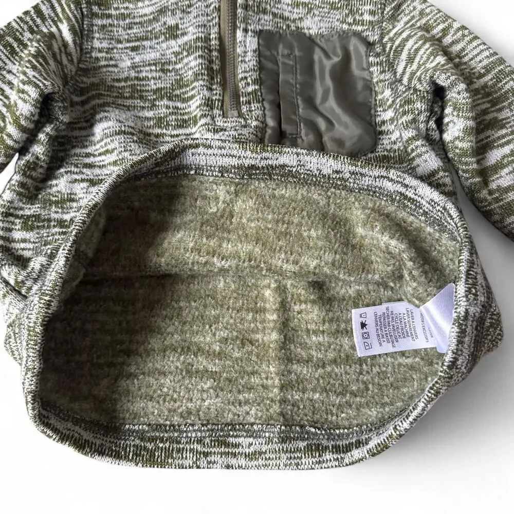 Eddie Bauer Kids Quarter Zip Fleece Pullover Green Marled Size 18M